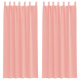 Cumpara ieftin Perdele Voile cu buzunare pentru bare 2 buc Roz