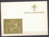 GUYANA 1993 FAUNA CAINI PISICI URSI FLUTURI GOLD FOIL, Nestampilat