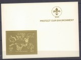 GUYANA 1993 FAUNA CAINI PISICI URSI FLUTURI GOLD FOIL