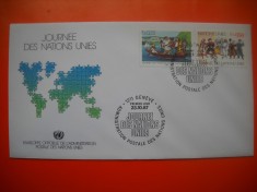 HOPCT PLIC FDC S NR 197 ZIUA NATIUNILOR UNITE1987 - ONU NATIUNILE UNITE- -BIROUL GENEVA ELVETIA