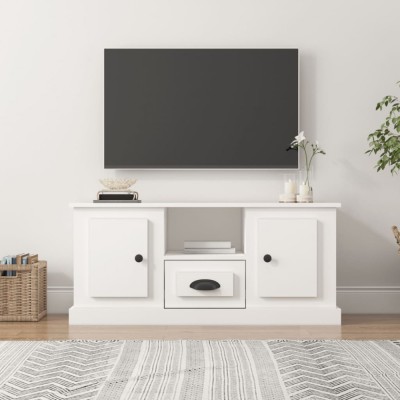 Gossi comoda tv, alb, 100x35,5x45 cm, lemn prelucrat foto