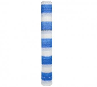 Plasa umbrire alb - albastru HDPE UV , densitate 95 ,dimensiune 2 m x 10 m