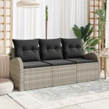 Cumpara ieftin Set de canapele pentru gradina 3 pcs Gri deschis Rattan poli