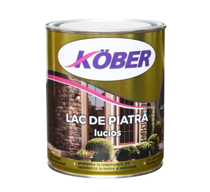 Lac pentru piatra Kober Ideal, interior / exterior, gri, 0.75 L