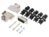 Conector D-Sub 15 PIN tată 45&deg; terminal cu șurub pe cablu