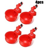 Set 4 Boluri Apa Pasari Plastic Rosu 10.5cm x 6.5cm x 4cm - Adapatoare Automata Colivie, Voliera