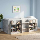 Cumpara ieftin Cadru de Pat Inalt pentru Copii Gri Beton 90 x 190 cm