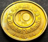 Moneda 10 COROANE - NORVEGIA, anul 1984 *cod 1985