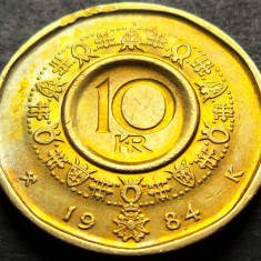 Moneda 10 COROANE - NORVEGIA, anul 1984 *cod 1985