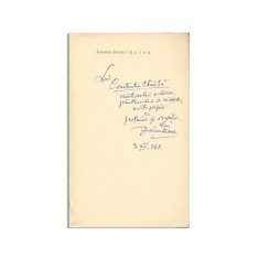 Zaharia Stancu, Șatra, 1968, cu dedicație