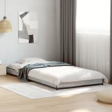 VidaXL Cadru de pat, gri sonoma, 75x190 cm, lemn prelucrat și metal