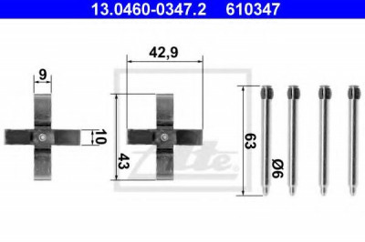 Set accesorii, placute frana OPEL VECTRA B Hatchback (38) (1995 - 2003) ATE 13.0460-0347.2 foto