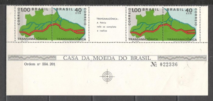 Brazilia.1971 Construirea soselei Trans Amazonia-streif GB.40