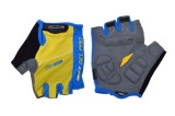 Manusi ciclism adulti, Leoshi Gel-Pro, cu gel, marime XL, culoare galben/albastr... Cod:LSL3086