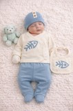 Cumpara ieftin Set Serde Baby cu imprimeu pești &ndash; 5 piese din bumbac (Marime Disponibila: 0-3