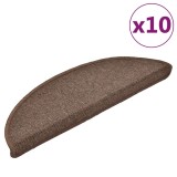 Cumpara ieftin Covorase scari, 10 buc., 56x17x3 cm, maro cafea, semirotunde