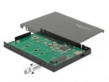 Rack extern 2.5&quot; pentru M.2 NVMe PCIe SSD la USB-C 3.1 cu protectie EDS, Delock 42609