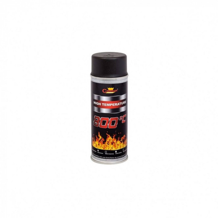 Spray negru vopsea rezistent termic profesional universal +800&deg;C 400ml