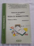 Ghid de pregatire pentru teza cu subiect unic clasa a8a semestrul 1 matematica