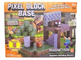 Set cuburi magnetice Pixel Block Base 120 cuburi cu 3 personaje jucarie de constructie creativa pentru copii