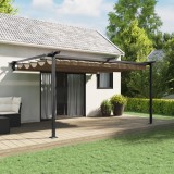 vidaXL Foișor montat pe perete Gri taupe 3 x 4 m Oțel