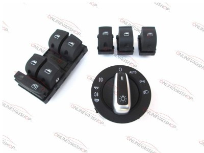 Set bloc lumini si butoane geamuri pt Audi A6 4F, Allroad foto