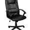 Scaun de birou directorial ergonomic din piele ecologica, rotativ 360 de grade