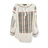 Bluza tip ie dama BN24, alb/albastru, marime XL