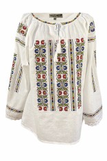 Bluza tip ie dama BN24, alb/albastru, marime 3XL