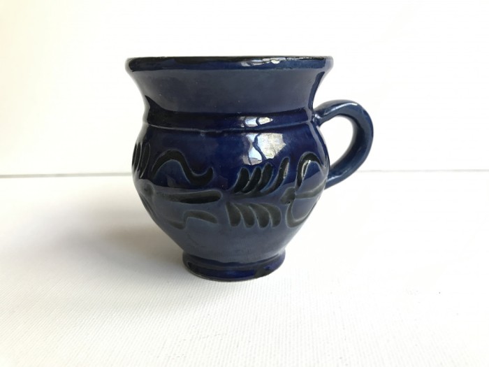 Ceasca ceramica albastra romaneasca