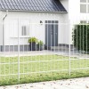Gard de grădină cu v&acirc;rful curbat, alb, de 3.4x1.75 m din oțel