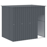 Cumpara ieftin Cusca caine cu acoperis antracit 214x153x181 cm otel galvanizat