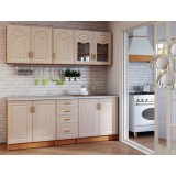 Bucatarie Tiulpan MDF 2.0m Mesteacan cu blat intreg