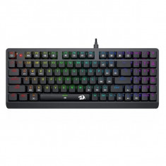 Tastatura gaming mecanica Bluetooth si cu fir Redragon DragonWarrior, iluminare RGB (Negru)