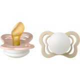 BIBS Couture Glow Natural Rubber Size 1: 0+ months suzetă Blush / Vanilla 2 buc