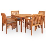 Cumpara ieftin Gossi set mobilier de exterior cu perne 5 piese, lemn masiv de acacia