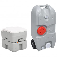 Set portabil cu toaleta si rezervor de apa pentru camping GartenMobel Dekor