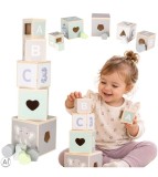 Turn Educativ din Lemn cu Sortator de Forme 10 Piese Multicolor