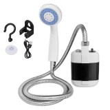 Cumpara ieftin Dus Portabil Pentru Camping, Presiune Placuta, Suport Pentru orice suprafata, Compact, Incarcare USB, Baterie 2200 mAh, Alb