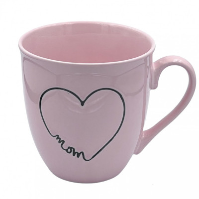 Cana Ceramica 550 ml, 11x12 cm, LOVE, PINK foto