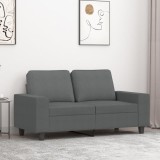 Gossi canapea cu 2 locuri, gri inchis, 120 cm, material textil
