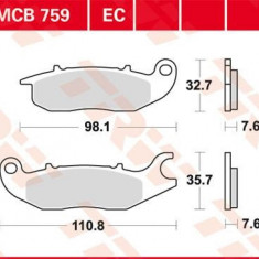 Set placute frana TRW MCB759 - Honda ANF Innova (07-12) - CBF (09-) - CBR-R (04-)- Piaggio Medley - New Liberty 4T 125-150cc