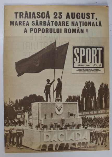 SPORT , REVISTA ILUSTRATA LUNARA A CONSILIULUI NATIONAL PENTRU EDUCATIE FIZICA SI SPORT , NR. 8 , 1987