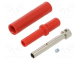 Conector banană 4mm roșie 32A 1kV ST&Auml;UBLI &icirc;nșurubare 65mm