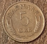 C50 - Moneda foarte veche -Danemarca - 5 ore - 1967, Europa
