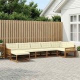 vidaXL Set de canapele de exterior cu pernă 7 pcs Natural și Crem 3381570
