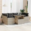 Gossi set canapele de gradina cu perne, 7piese gri deschis poliratan