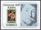 Dominica 1978 - Crăciun - Picturi de Rubens, Colita, MNH, Nestampilat