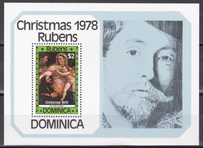 Dominica 1978 - Crăciun - Picturi de Rubens, Colita, MNH