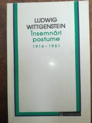 Insemnari postume- Ludwig Wittgenstein foto